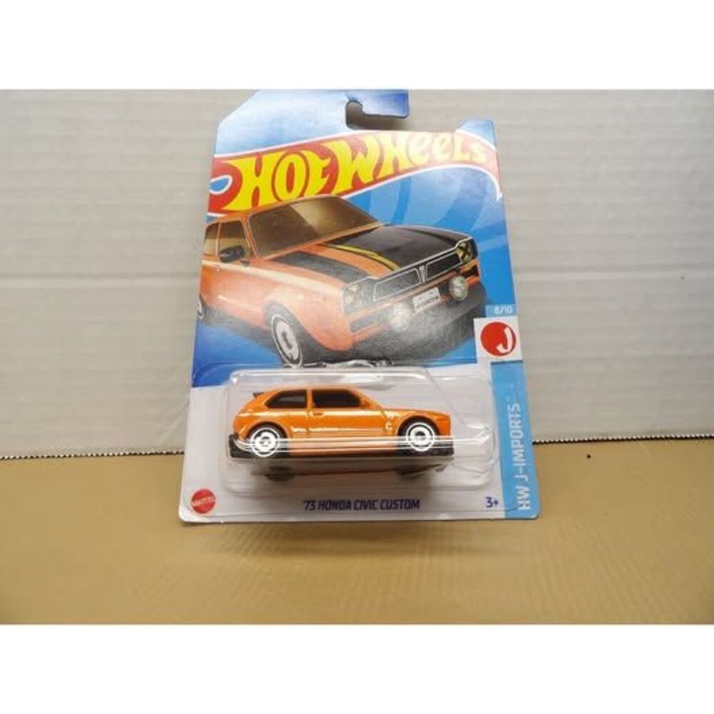 Hot Wheels '73 Honda Civic Custom 1:64 Orange Black Diecast Model J-Imports